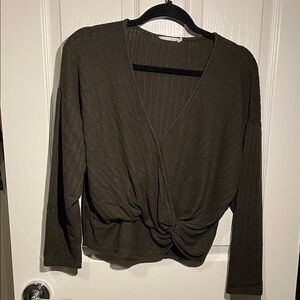 Lush Deep Olive Long Sleeve Top